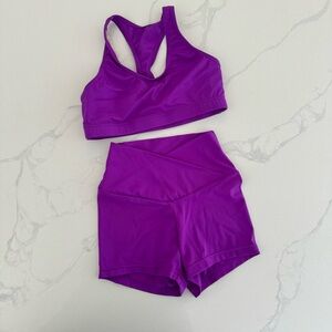 Weissman Racerback Bra Top and V Waist Shorts Purple Size Child Medium